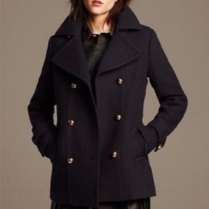 Banana Republic Navy Blue Wool Peacoat